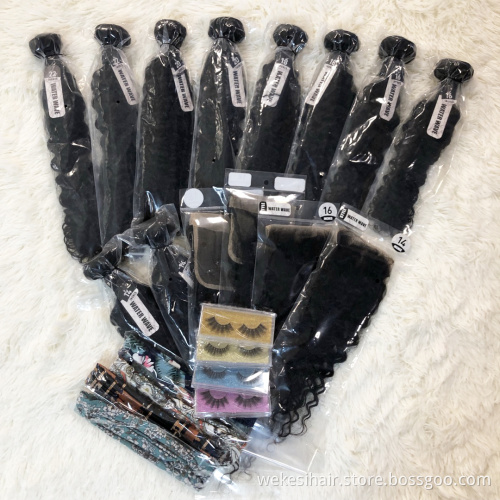 Free Shipping 10 Bundels Virgin Brazilian Hair With Closure, Unprocessed Human Hair Extensions, Wholesale Bundle Hair Vendors